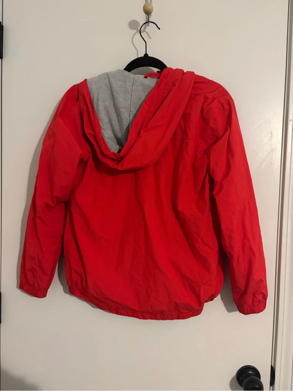 GAP Red Hooded Rain Jacket with Grey Lining